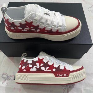 Amiri red star-print low-top sneakers